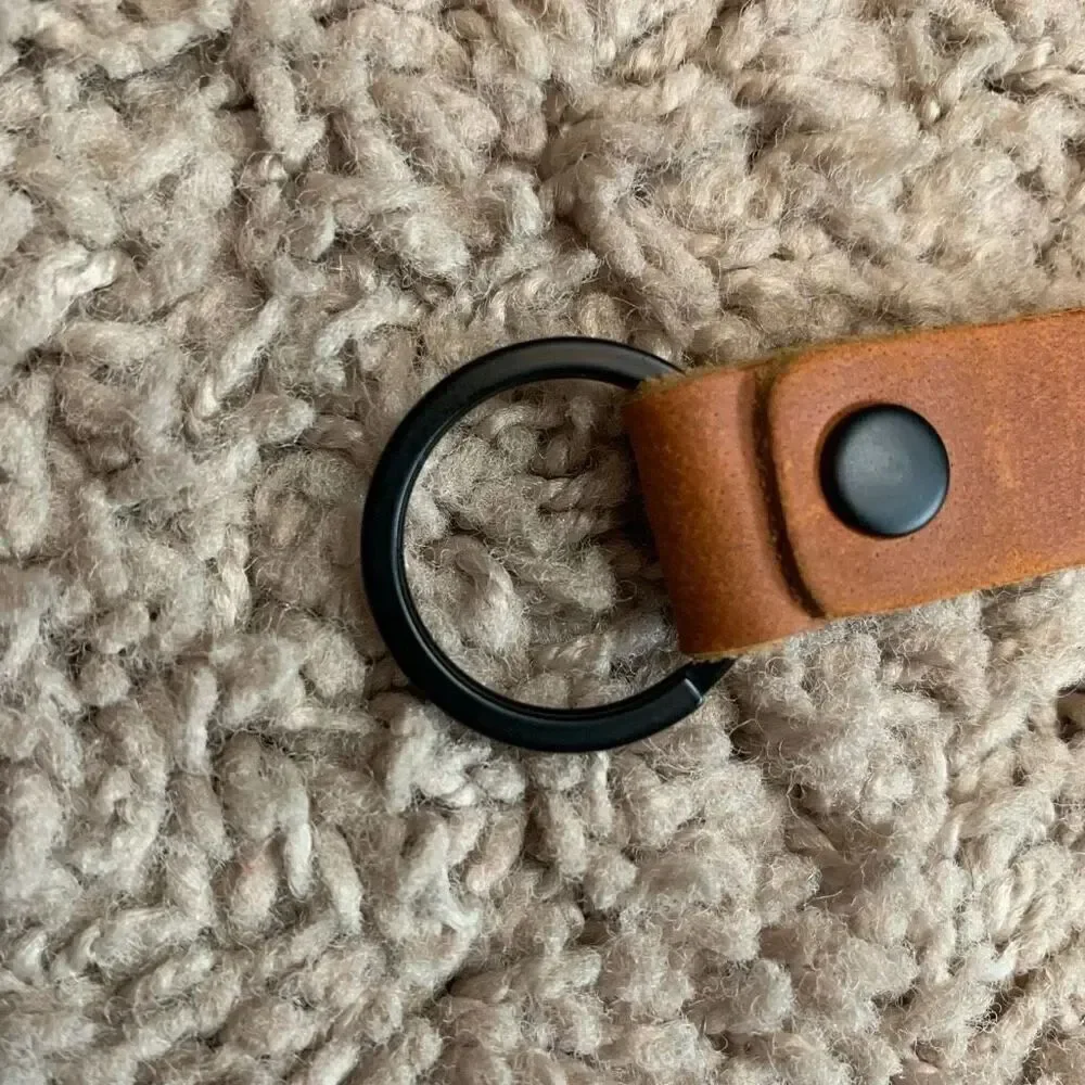 Drive Safe I Love You Brown Leather Keychain Custom Small
